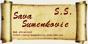 Sava Šumenković vizit kartica